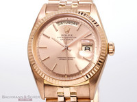 Rolex Vintage Day Date Ref 1803 18k Rose Gold Jubilee Rose Dial