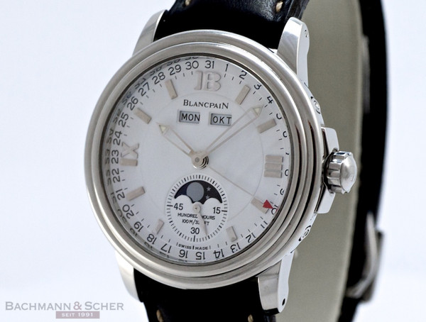 Blancpain Leman Calendar Moon Phase Ref 2763 112753 BDA Stainless Steel 