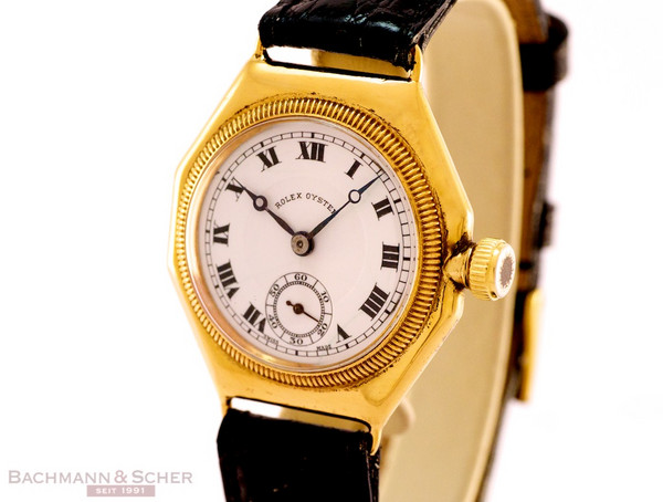 Rolex Vintage Early Oyster Precision Mercedes Gleitze Kanalschwimmer 14k Yellow Gold Bj 1927