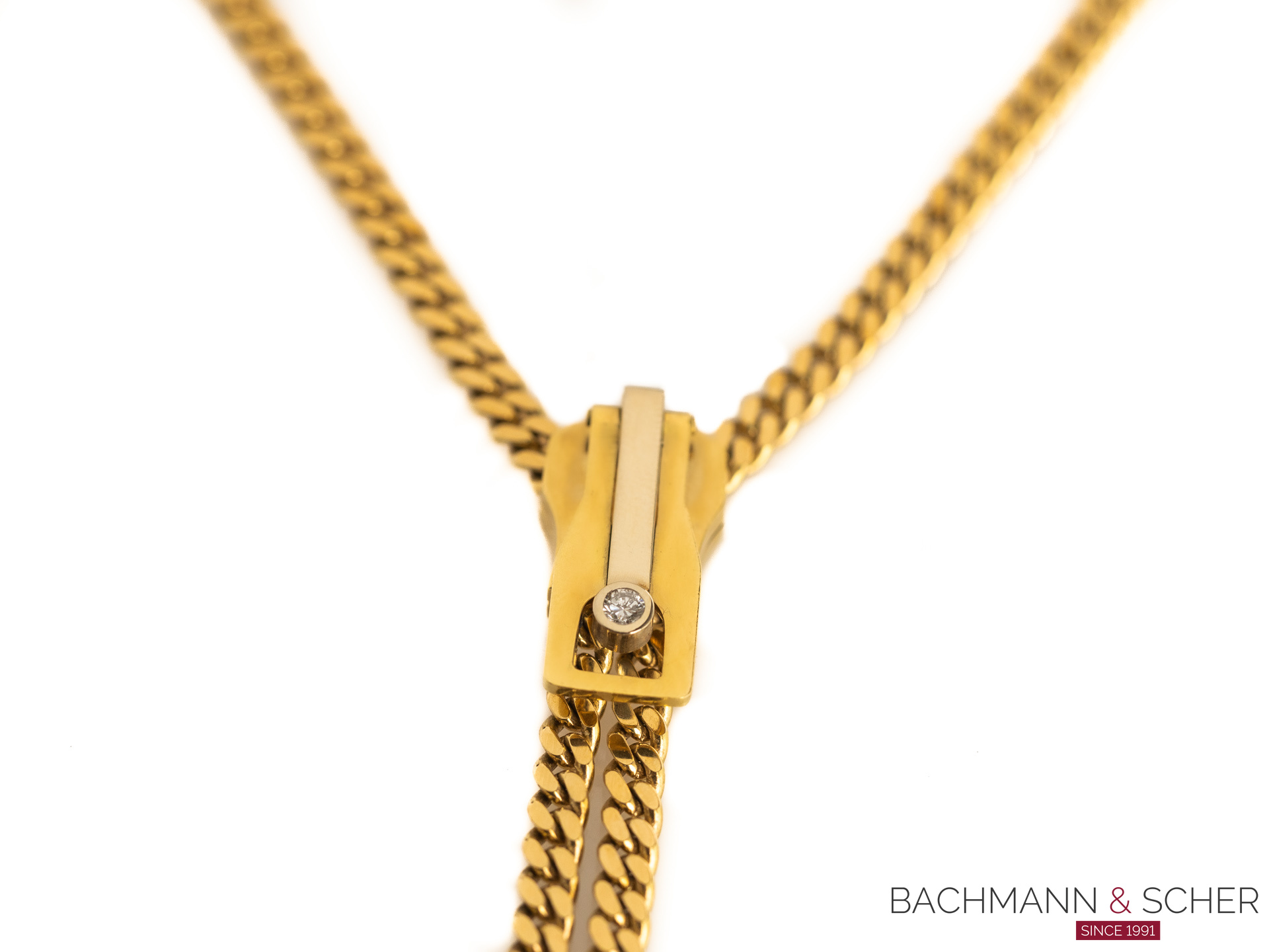 C'est Laudier Zipper Necklace in 18K Gold #516075