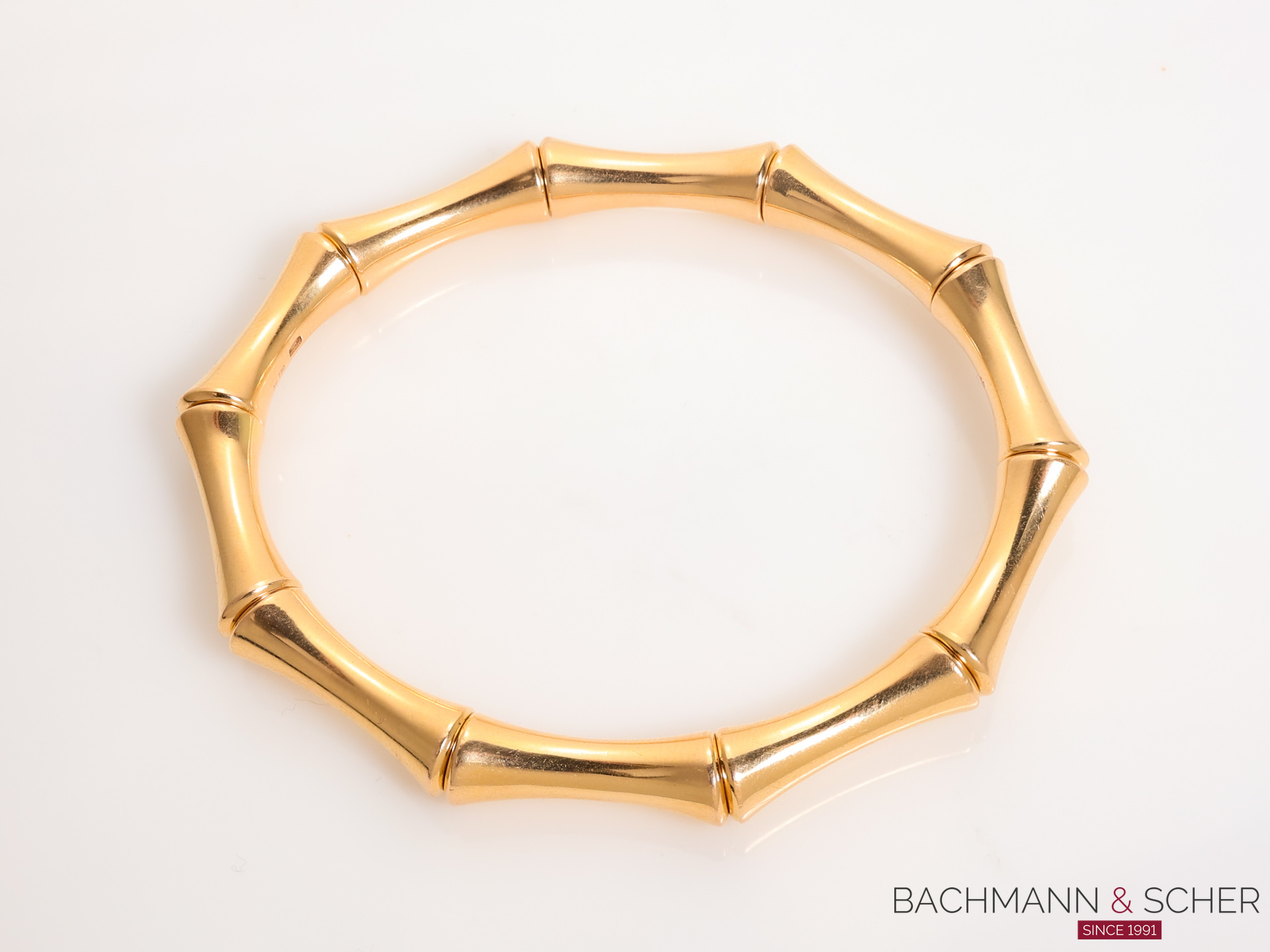 GUCCI BAMBOO Stretch Bracelet 18K Rose Gold Size 18