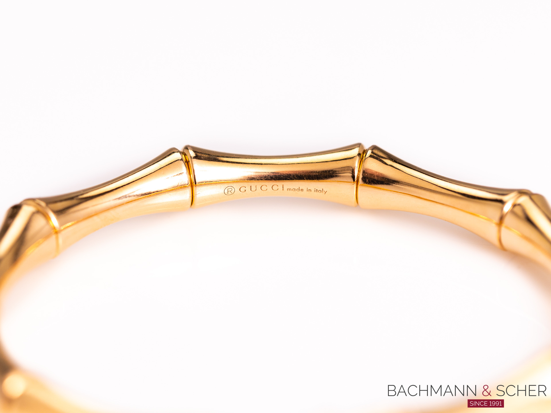 GUCCI BAMBOO Stretch Bracelet 18K Rose Gold Size 18