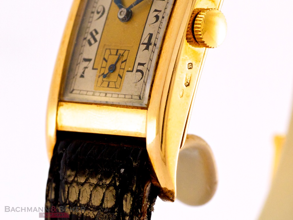 IWC Vintage Rectangular Gentleman´s Watch 14k Yellow Gold Bj-1940