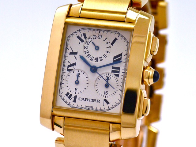 cartier tank chronoflex gold