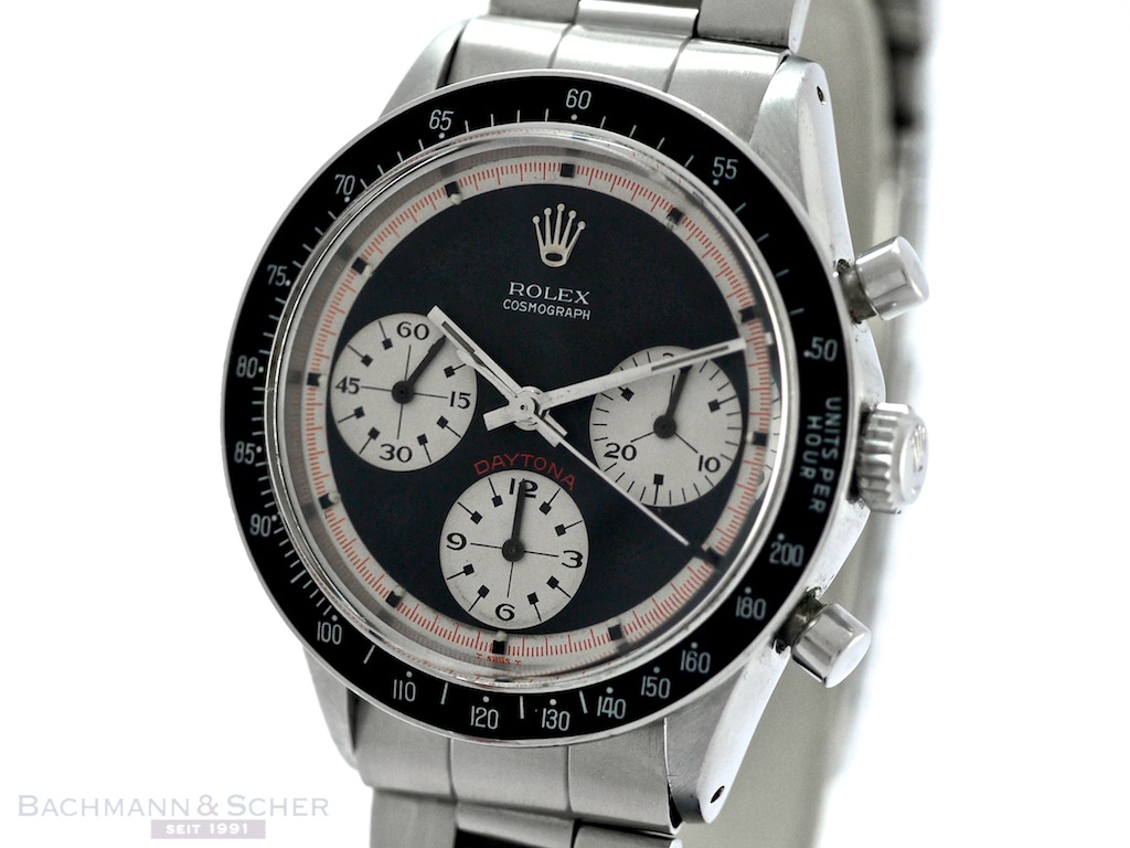 Rolex Vintage Daytona Cosmograph Paul Newman Ref 6241 Black Dial Stainless Steel Bj 1969
