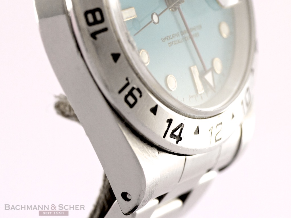 Rolex Explorer II Ref-16570 Stainless Steel Cyan Dial Color Bj-1991