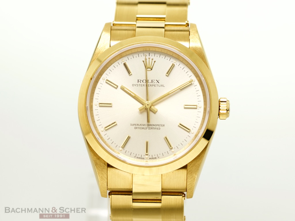 Rolex Oyster Perpetual Ref-14208 18k Yellow Gold Papers Bj
