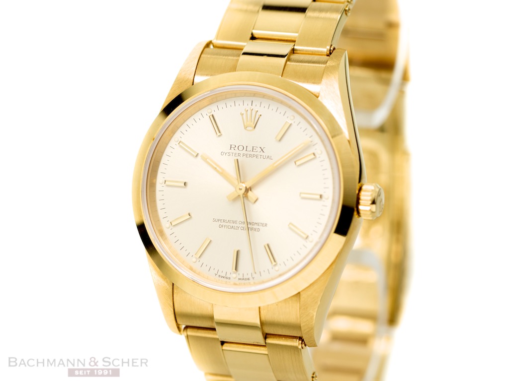 Rolex Oyster Perpetual Ref-14208 18k Yellow Gold Papers Bj