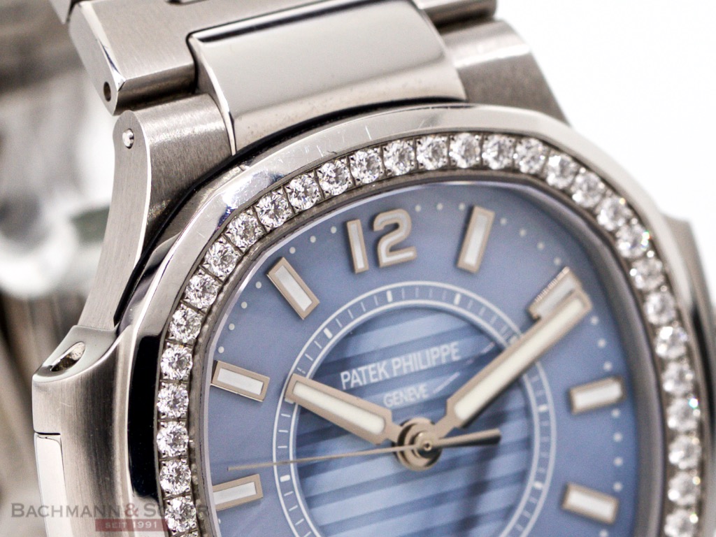 Patek Philippe Nautilus Medium Ref 7008 1A 001 Stainless Steel Diamond Setting Box Warranty Bj 2016 19 VAT Included