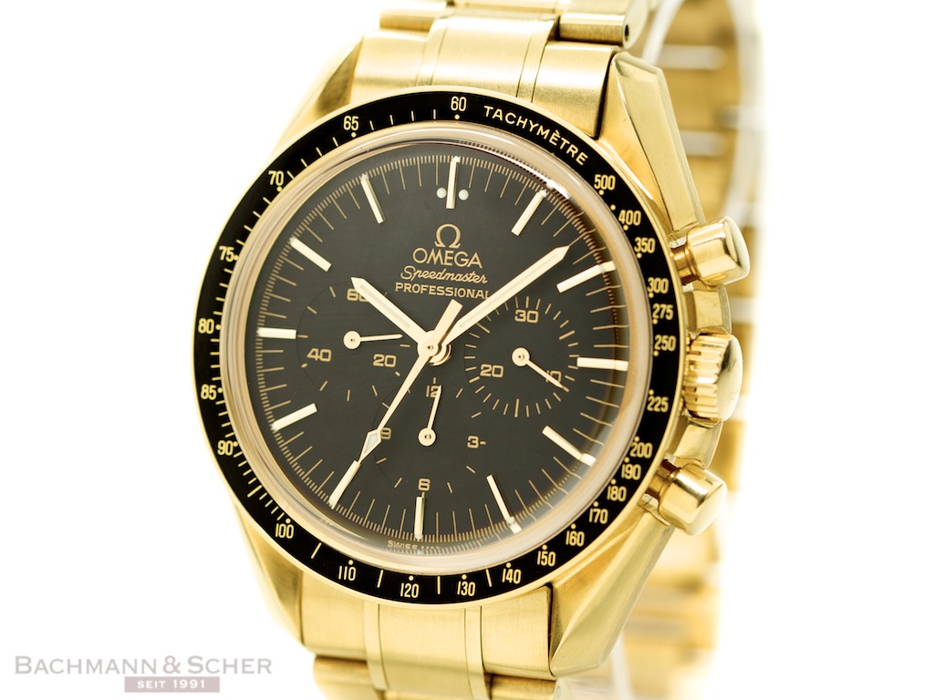 Moonwatch Speedmaster Yellow gold Chronograph Watch 3195.50.00