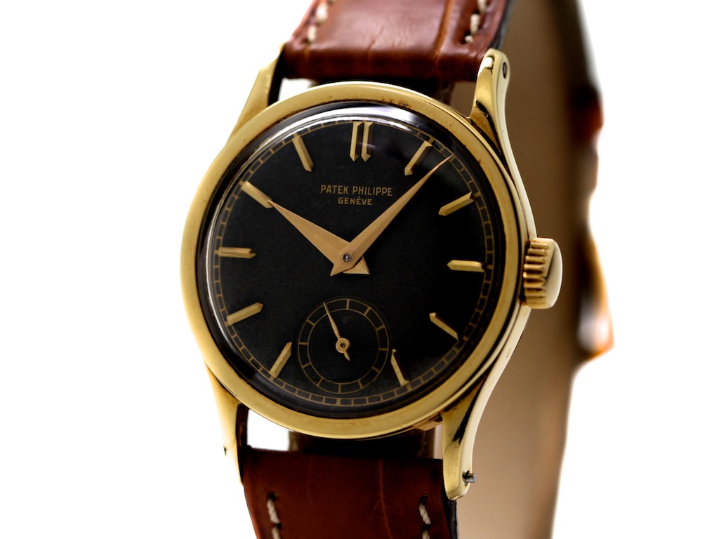 Patek Philippe Vintage Calatrava Black Dial Ref 96 18k Yellow Gold Bj 1951 Extract