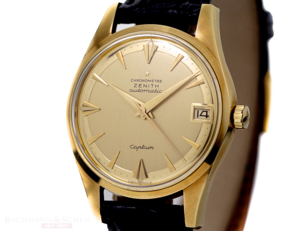 Zenith Vintage Captain Date Automatic Ref-133 18k Yellow Gold Bj-1960