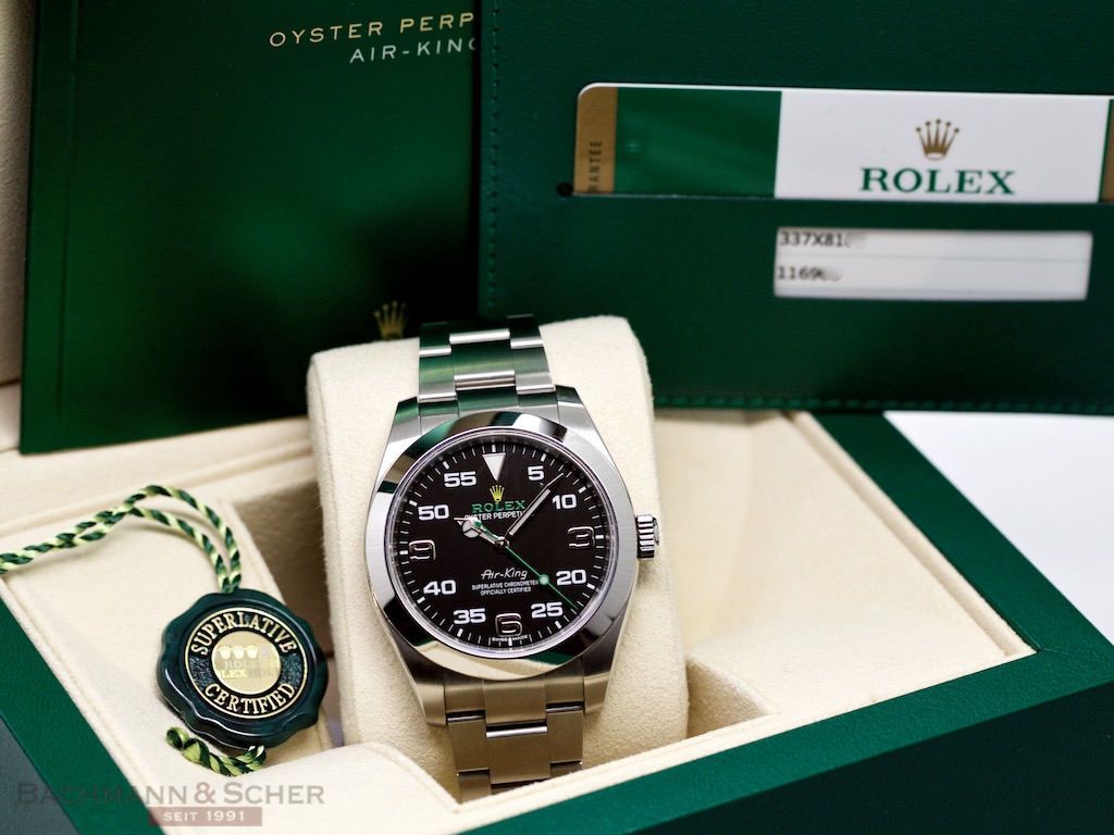Rolex AIR KING Ref 116900 Stainless Steel Box Papers Bj 2016 Like New