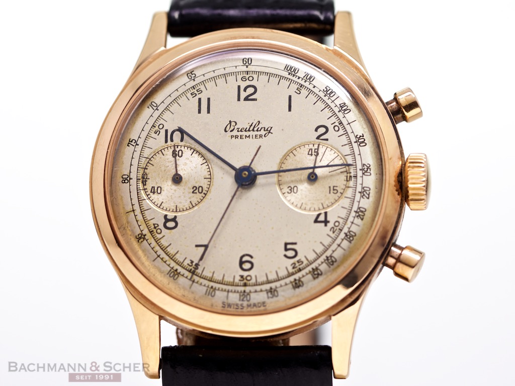 Breitling Vintage Premier Chronograph JUMBO 37mm Ref 777 18k Rose