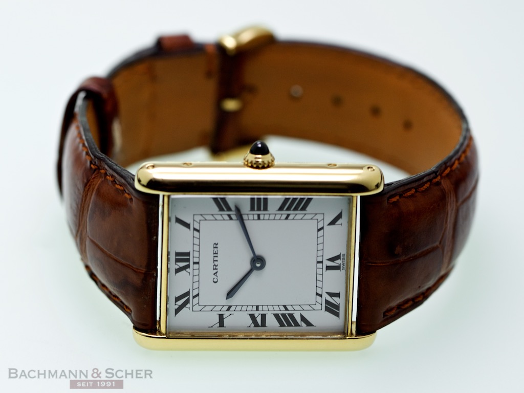 CARTIER Tank Louis Cartier Jumbo Automatic 18k Yellow Gold Box Bj 1977