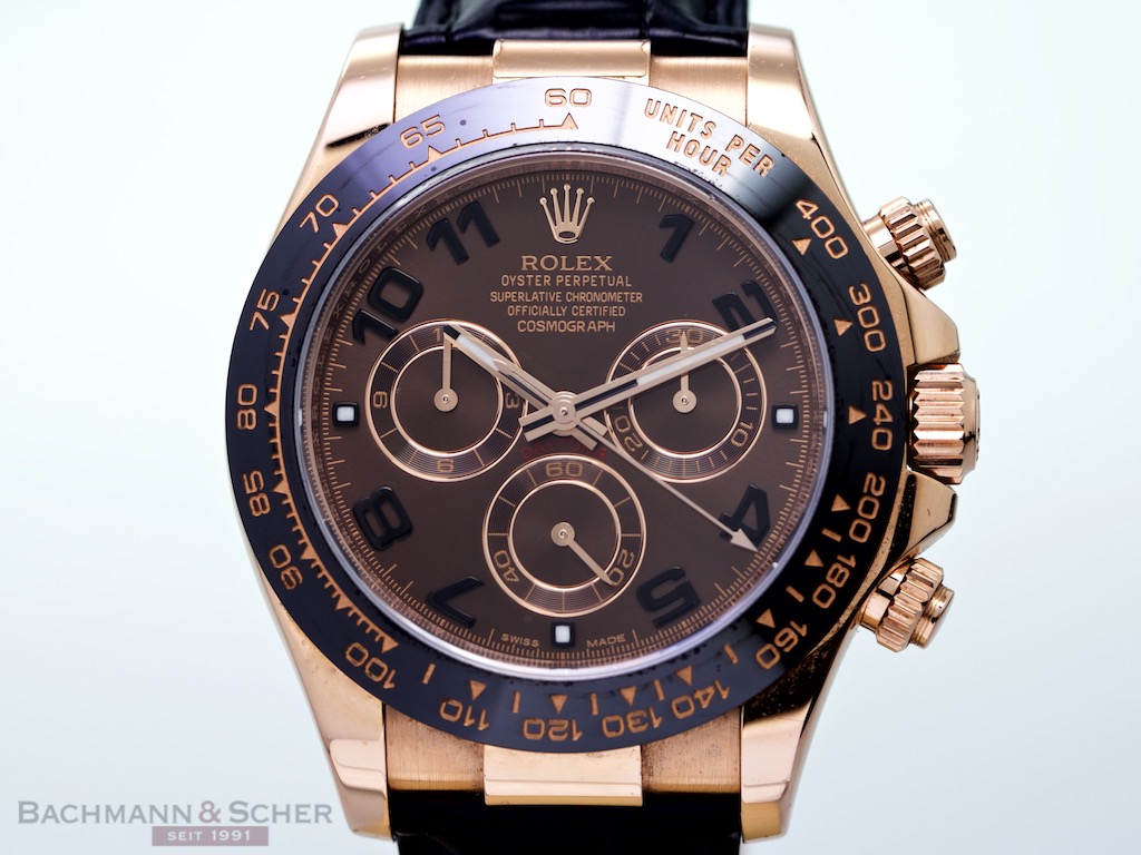 Rolex Daytona Ref-116515LN Chocolate Dial 18k Rose Gold Box Papers Bj-2013