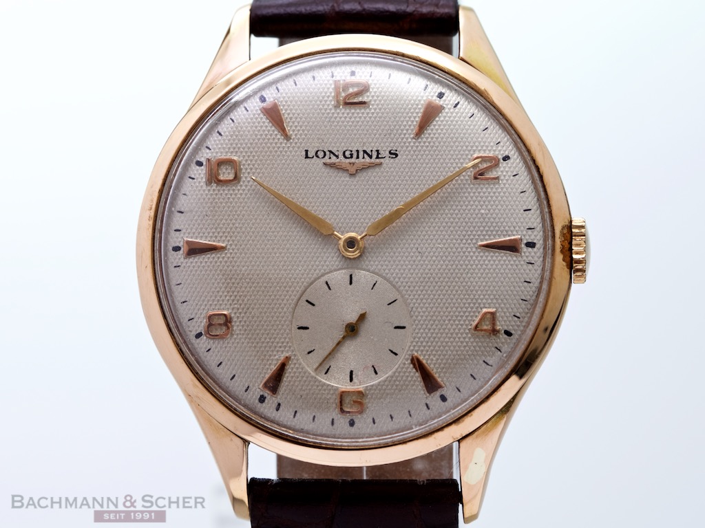 Longines Vintage Gentlemans JUMBO Watch Ref-6481 18k Rose Gold Bj-1962