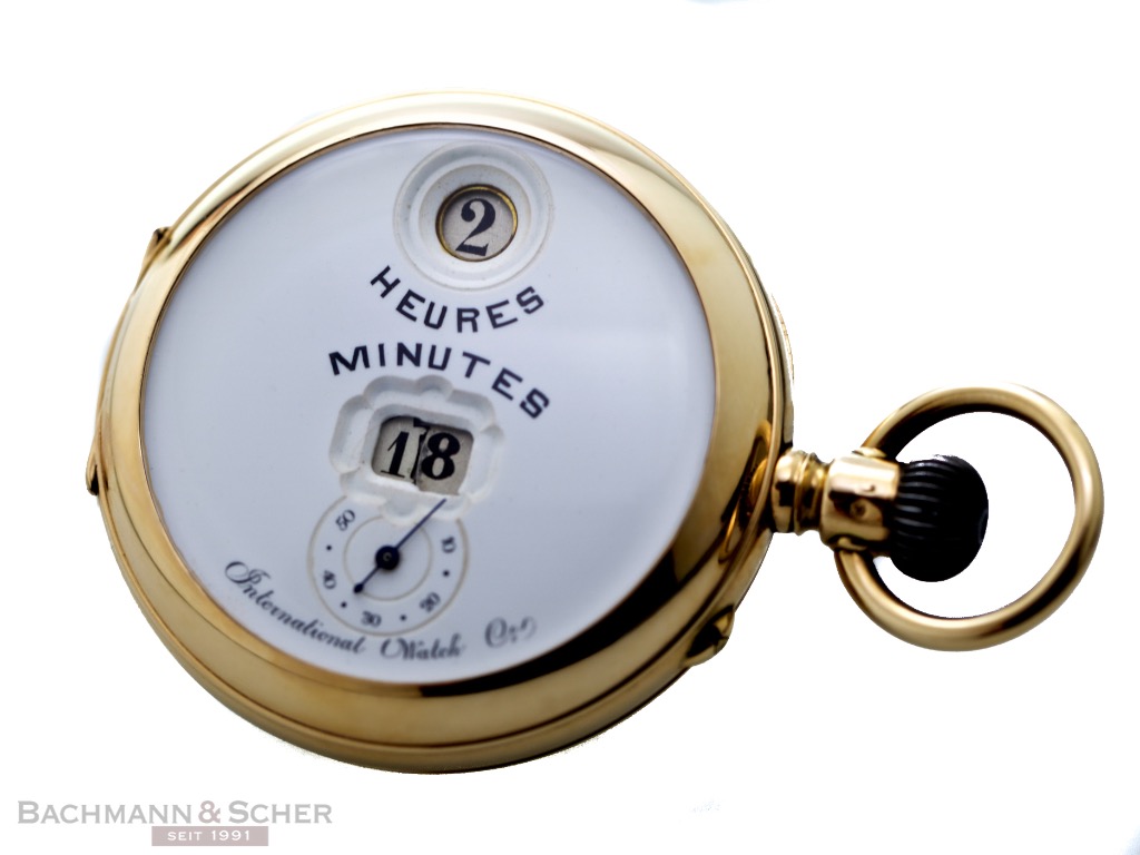 IWC Vintage Pocket Watch DIGITAL Numerals System PALLWEBER 14k