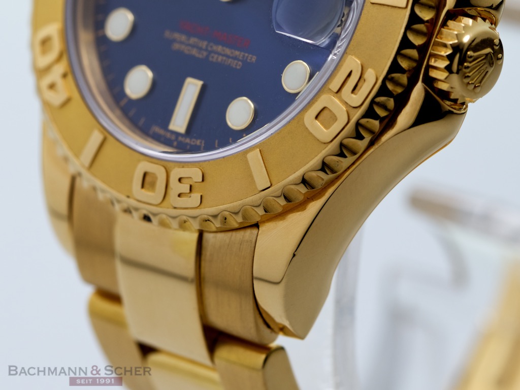 Rolex Yachtmaster Midsize 18K Yellow Gold Blue Dial Unisex Watch