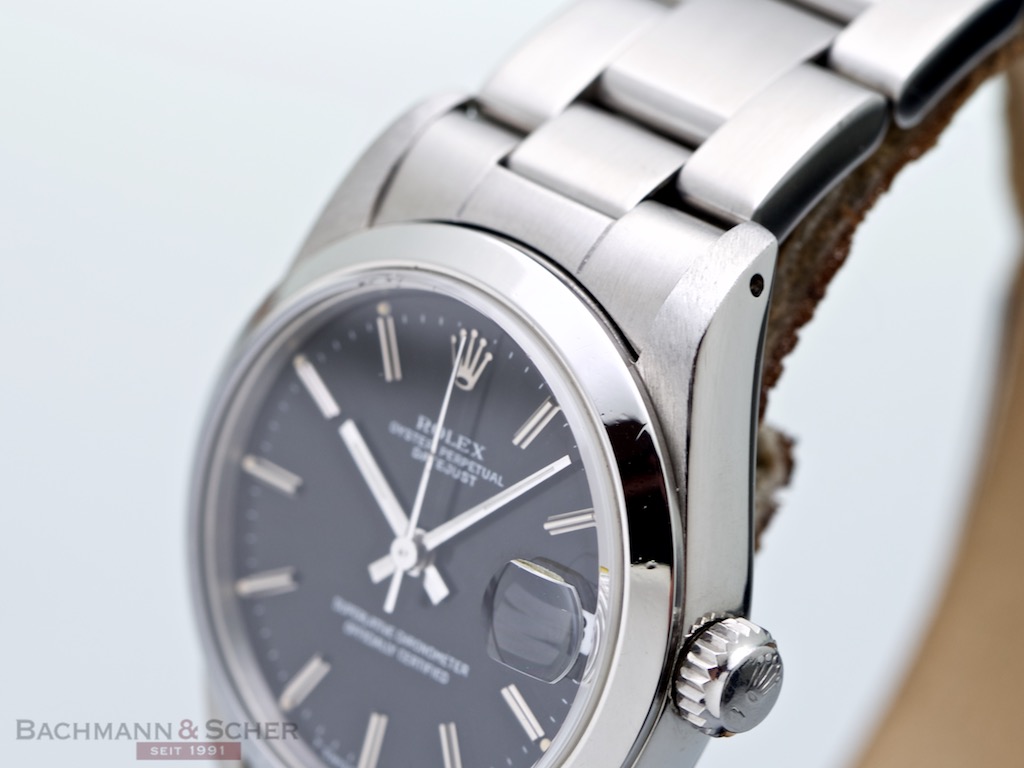 rolex datejust steel black dial