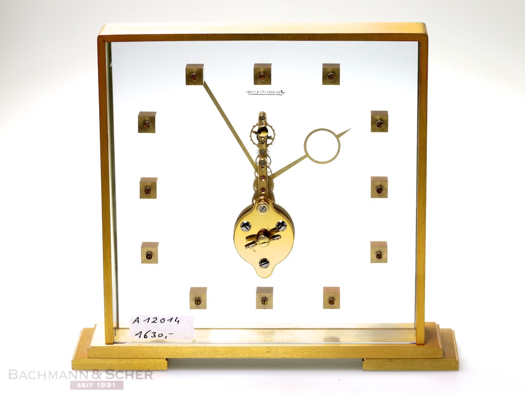 Jaeger LeCoultre Vintage Table Stick Movement Clock Brass Gold Plated ...