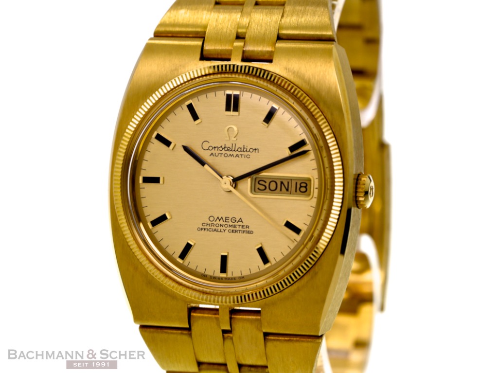 omega constellation automatic chronometer 750 gold