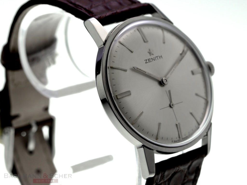 Zenith Gentleman Watch with Screw Back Case Stainless Steel Cal 2531 Bj 1960