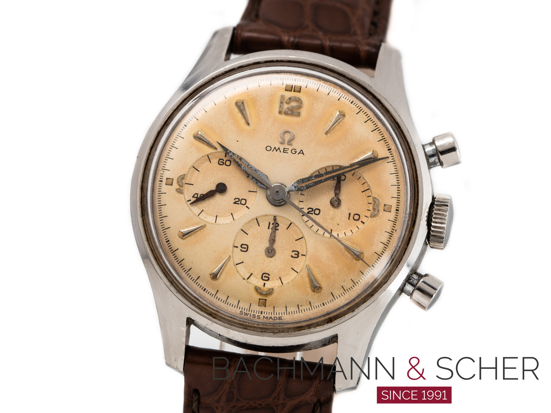 Omega Vintage Chronograph Ref 2451 8 Stainless Steel Cal 321 Bj 1957