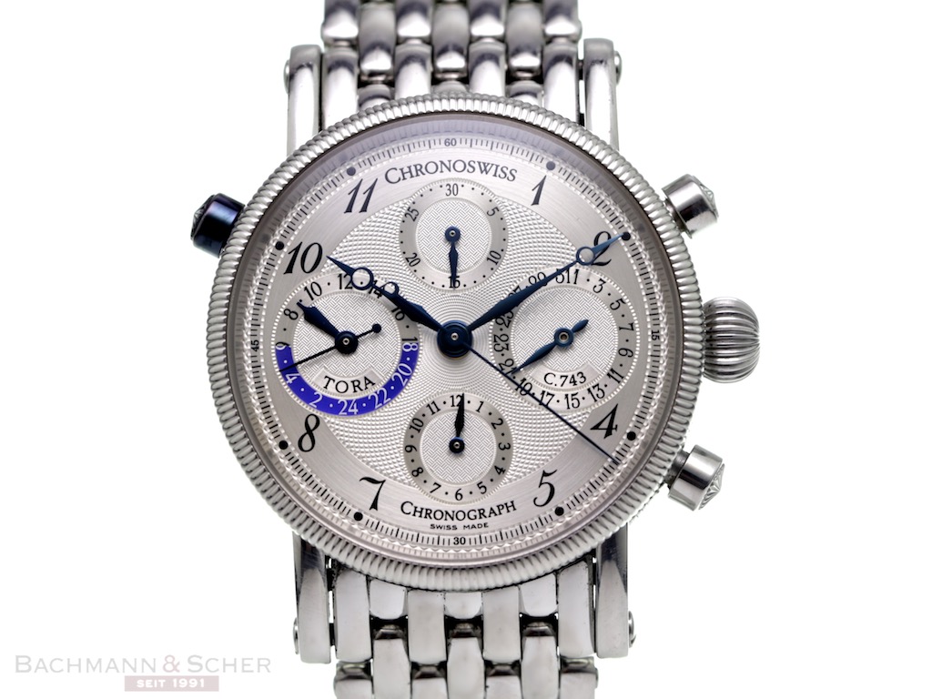 Chronoswiss Tora GMT Ref CH7423 Stainless Steel Box Papers Bj 2004 mohr
