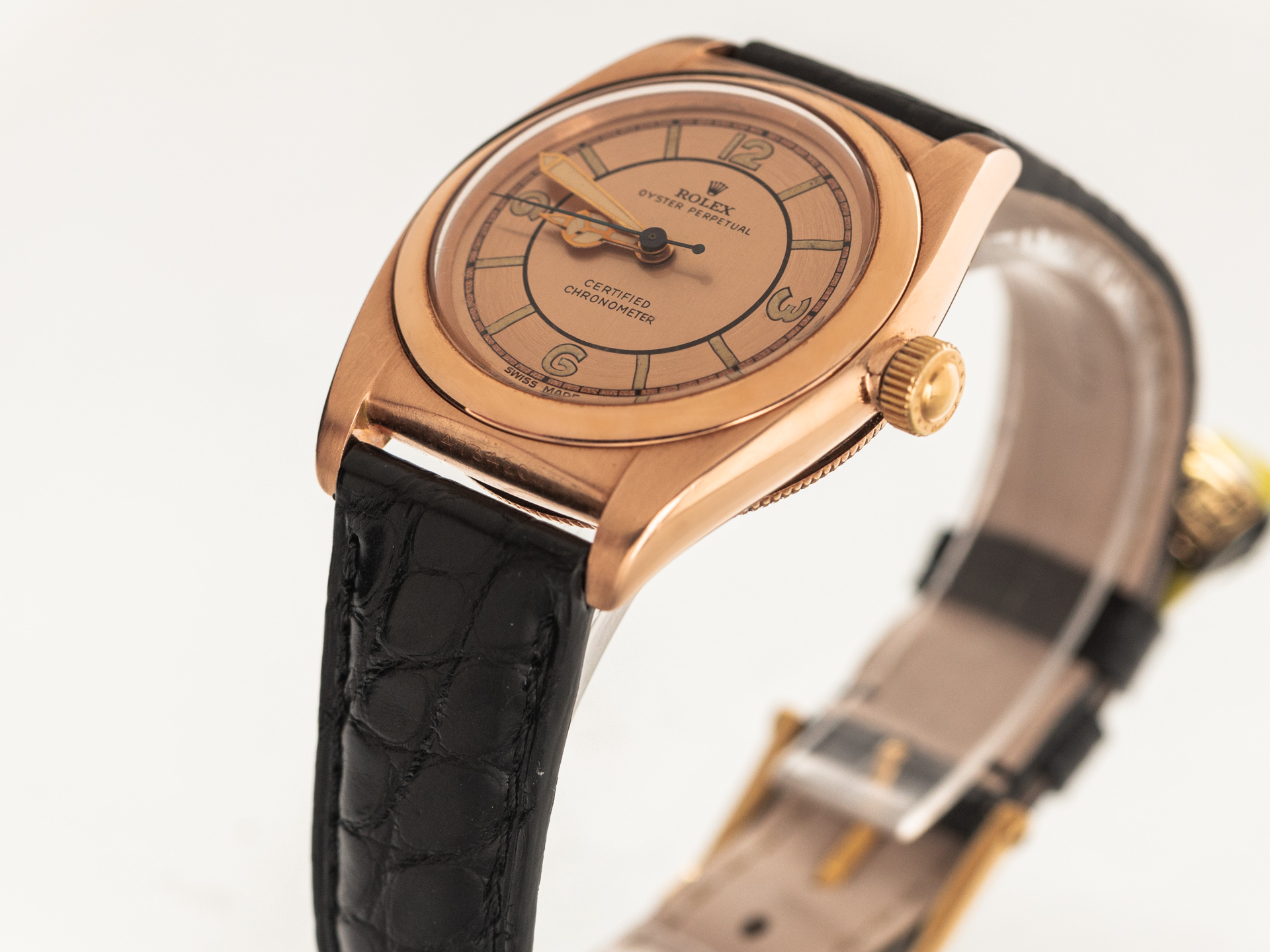 Rolex bubbleback sales rose gold