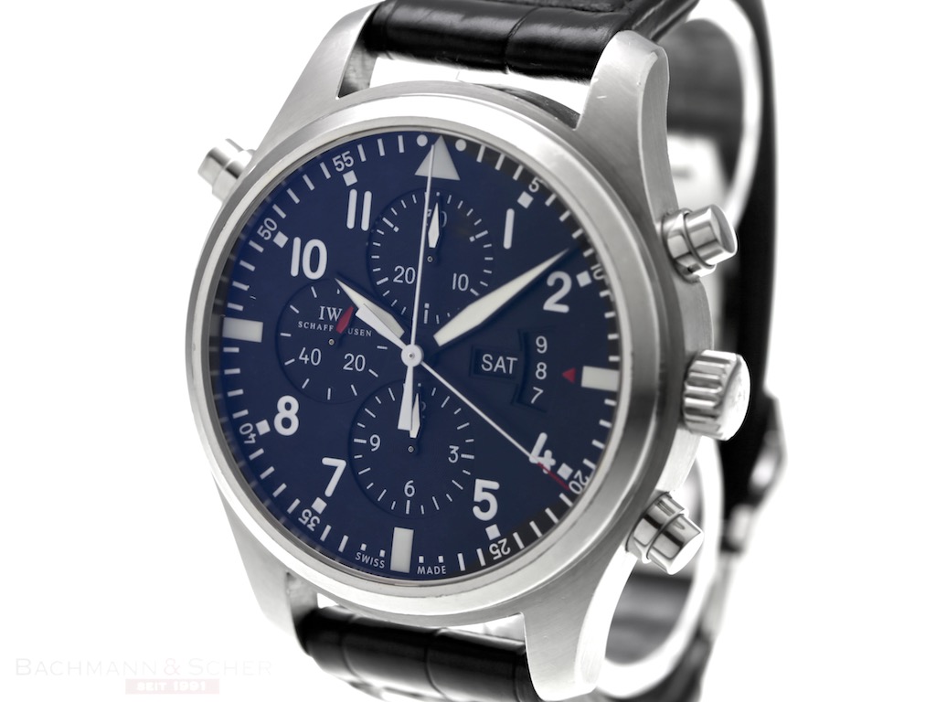 IWC Doppelchronograph Split Second Ref IW377801 Stainless Steel Box Papers Bj 2014