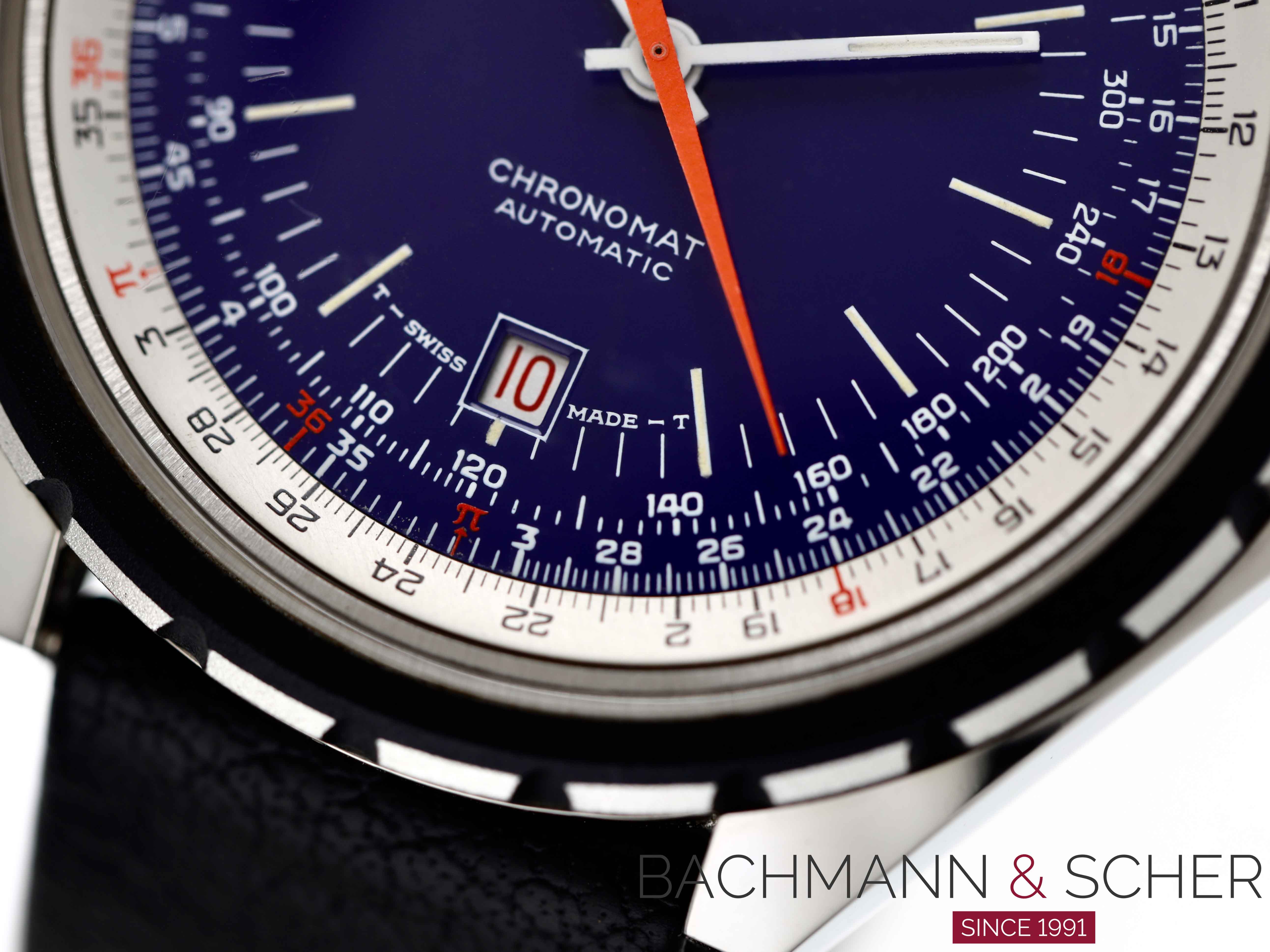 Breitling Vintage Chronomat Ref 188 Blue Dial Stainless Steel Bj 1969