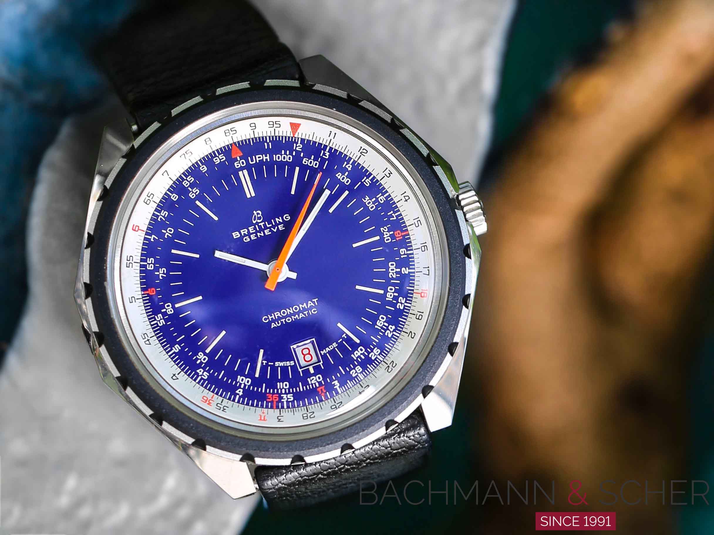 Breitling Vintage Chronomat Ref 188 Blue Dial Stainless Steel Bj 1969