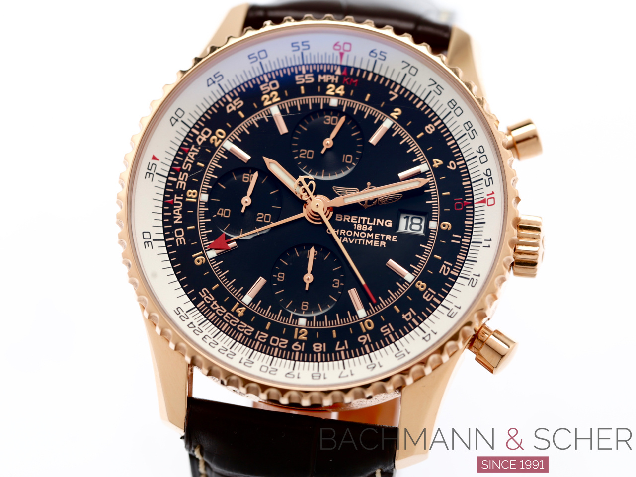 Navitimer Chronograph World GMT Ref H.24322Chronometer 18k Rose Gold Limited Edition Papers Bj 2005