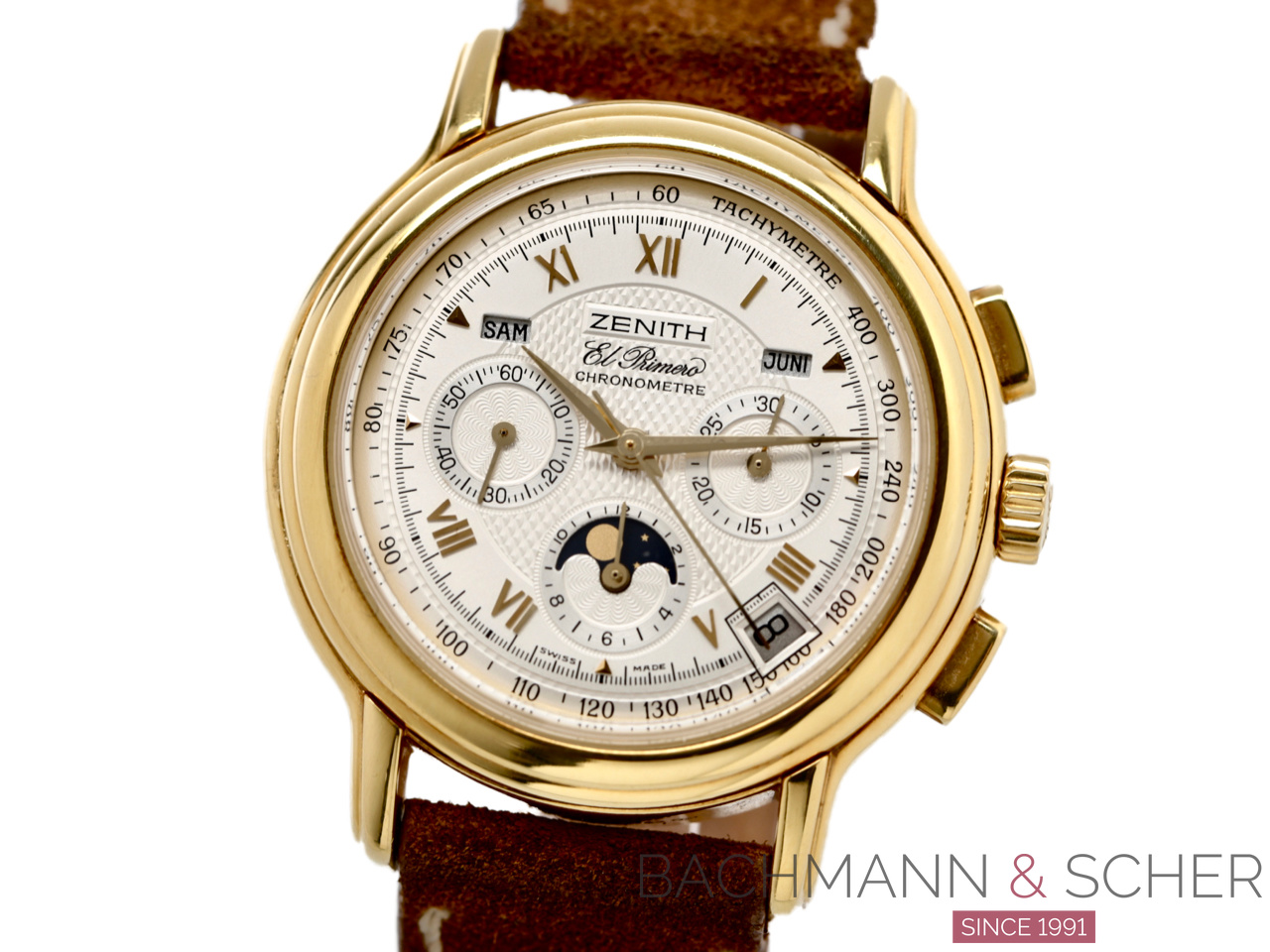 Zenith Chronomaster Calendar Moonphase Ref 0240410 18k Yellow Gold