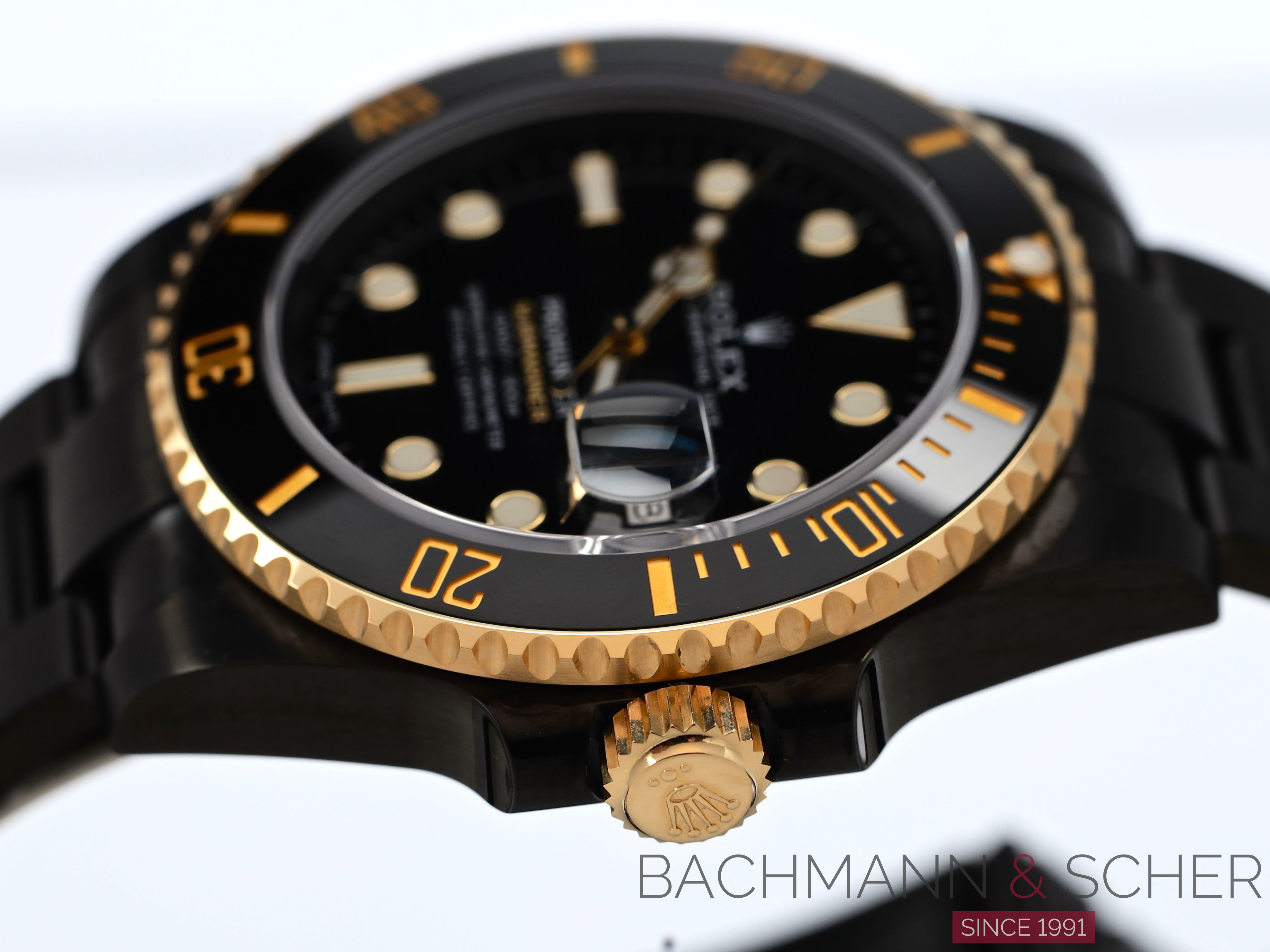 ROLEX SUBMARINER DATE 116613LN BLACK DLC BOX & PAPERS BY