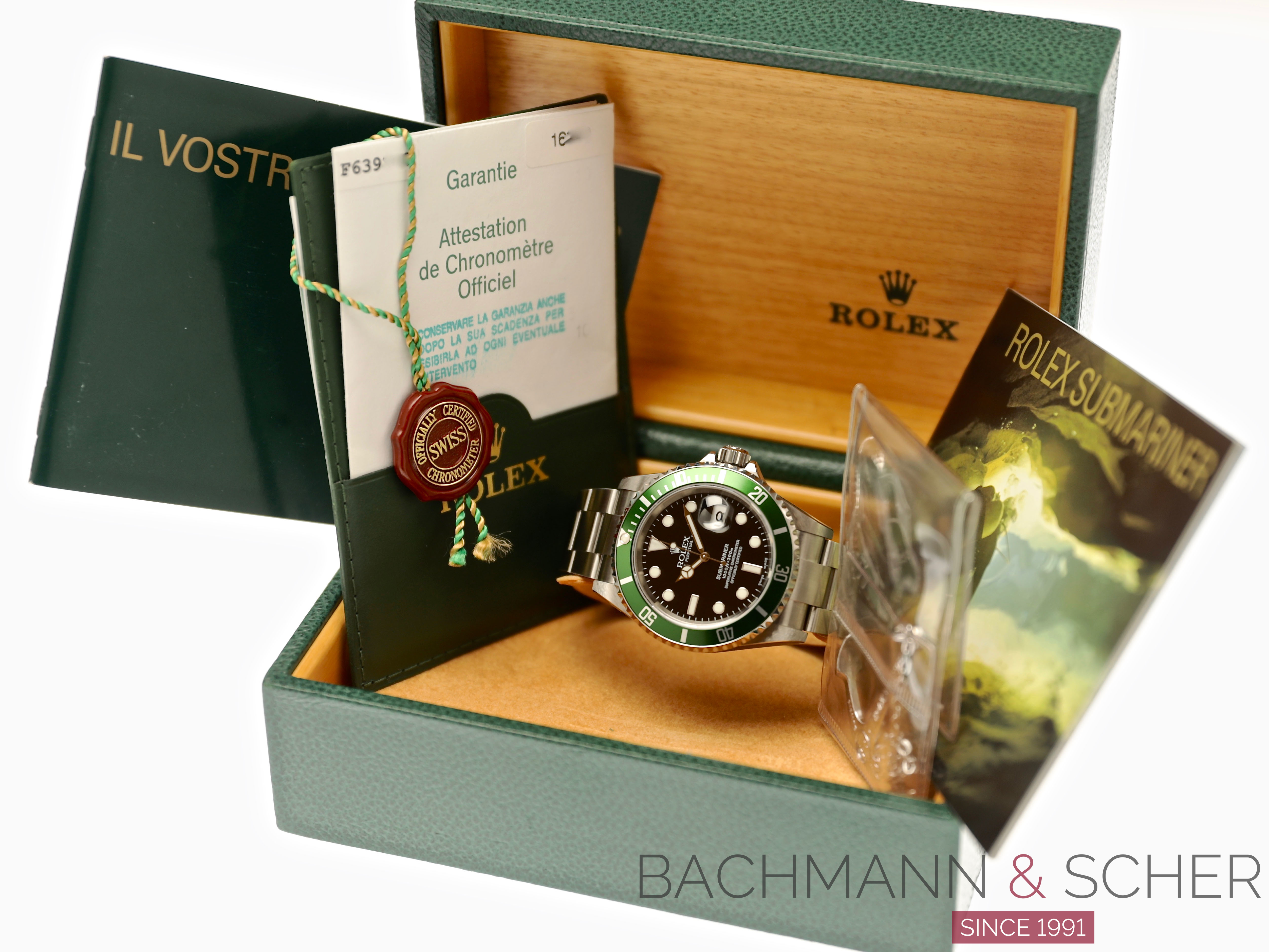 Rolex Green Submariner 16610lv Year 2005 - Unworn