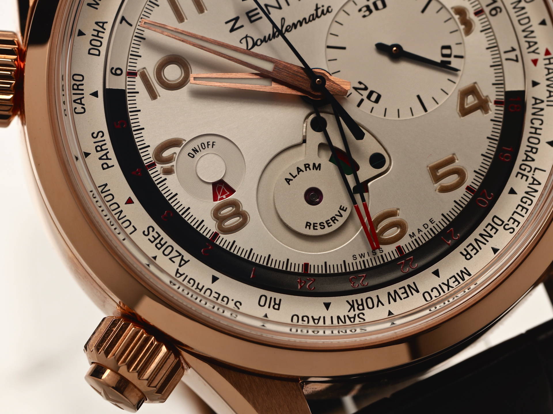 Zenith El Primero Doublematic Ref 18 2400 4046 18k Rose Gold Box Papers Bj 2015