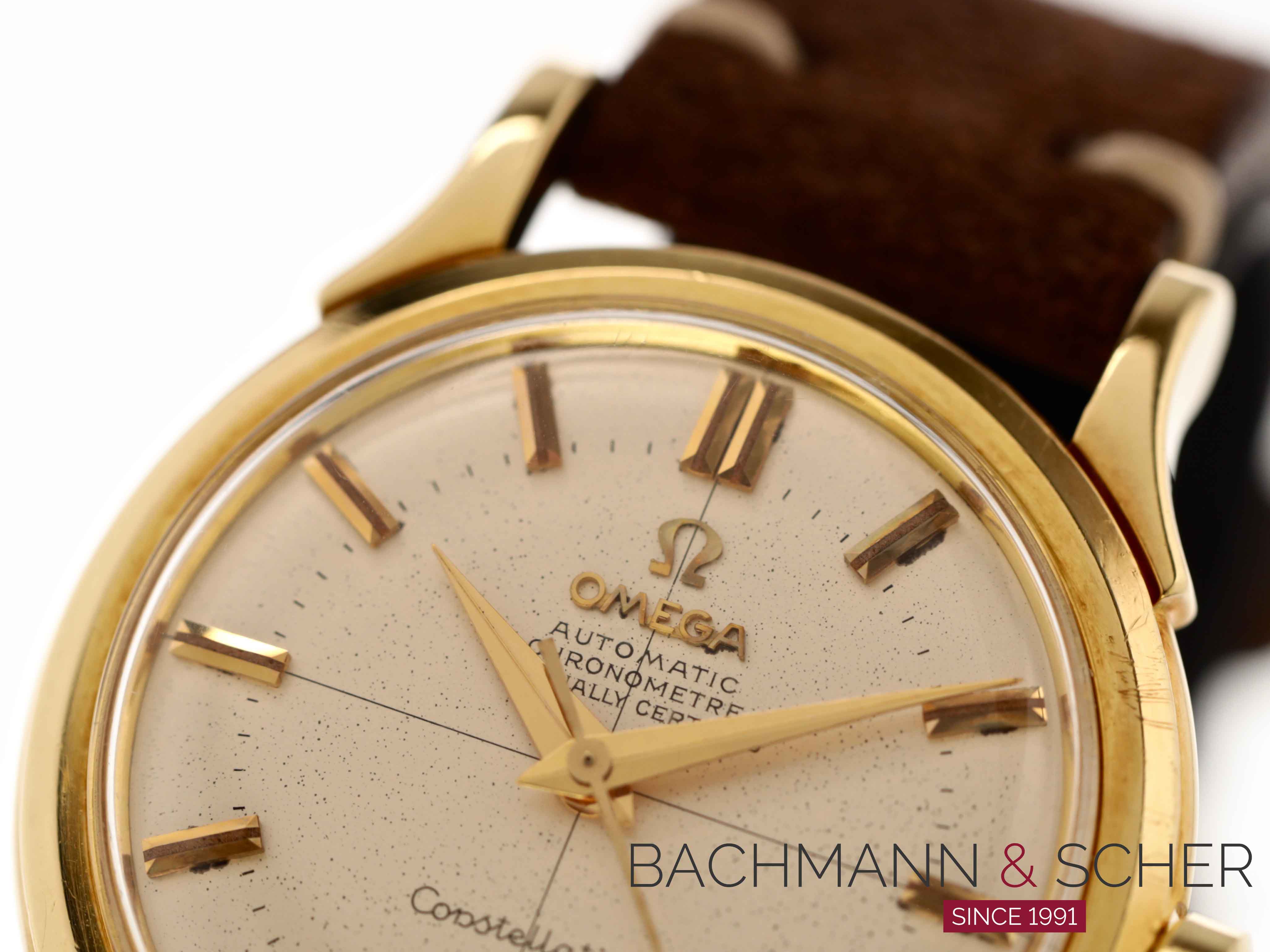 Omega Vintage Constellation Chronometre Automatic Ref 2852 Cal 505 Man Size Yellow Gold Bj 1957