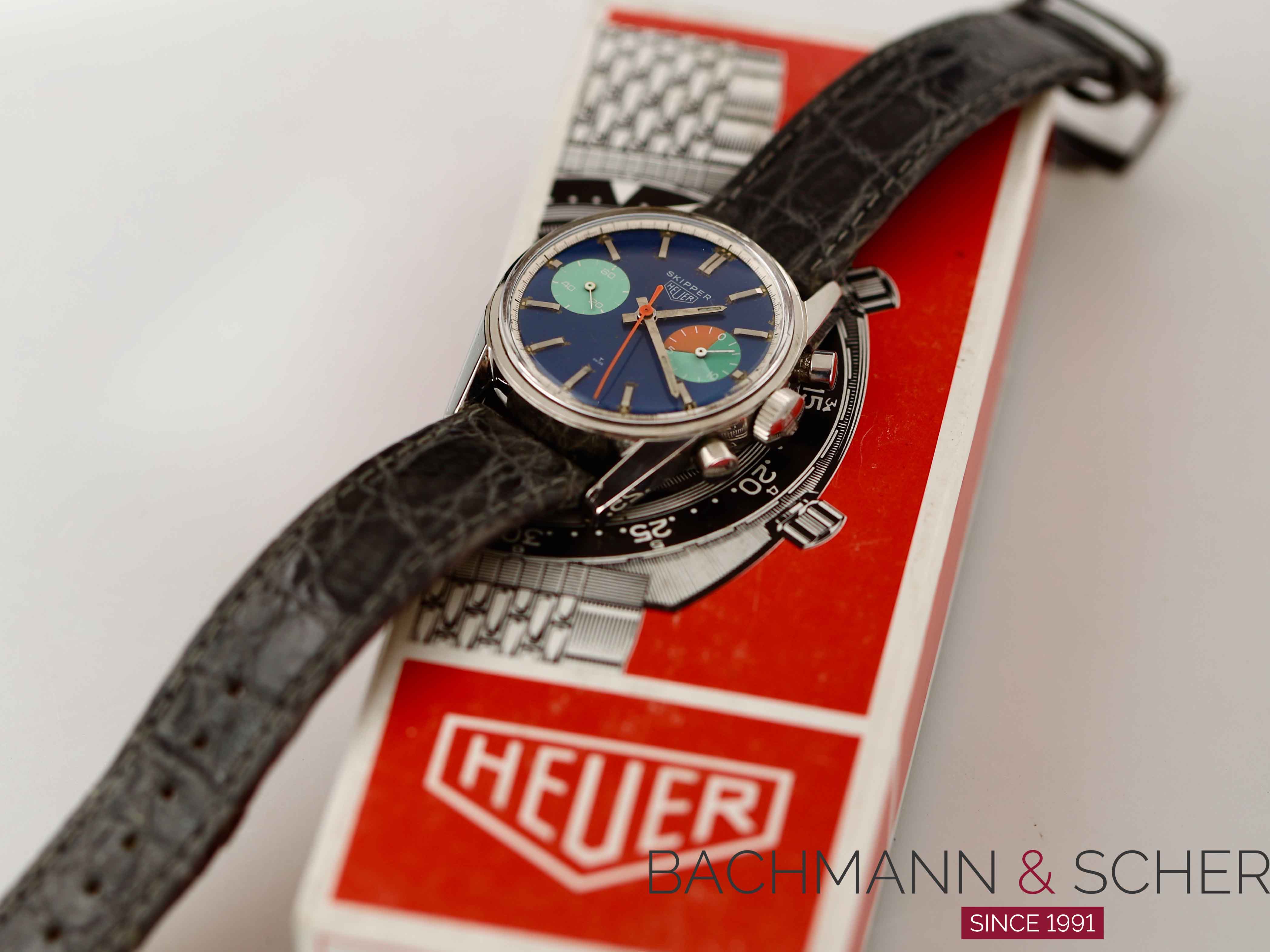 HEUER Vintage CARRERA Skipper SKIPPERRERA Ref-7753 Stainless Steel Bj-1968