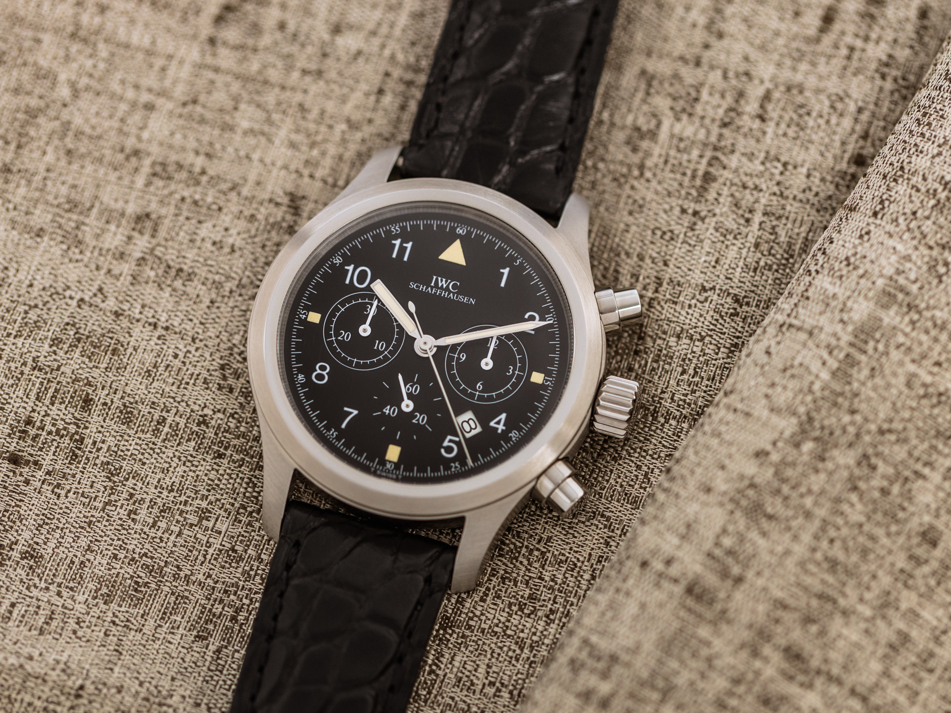 IWC FLIEGERCHRONOGRAPH Ref IW3741 Steel Quartz Mechanic Hybrid Bj