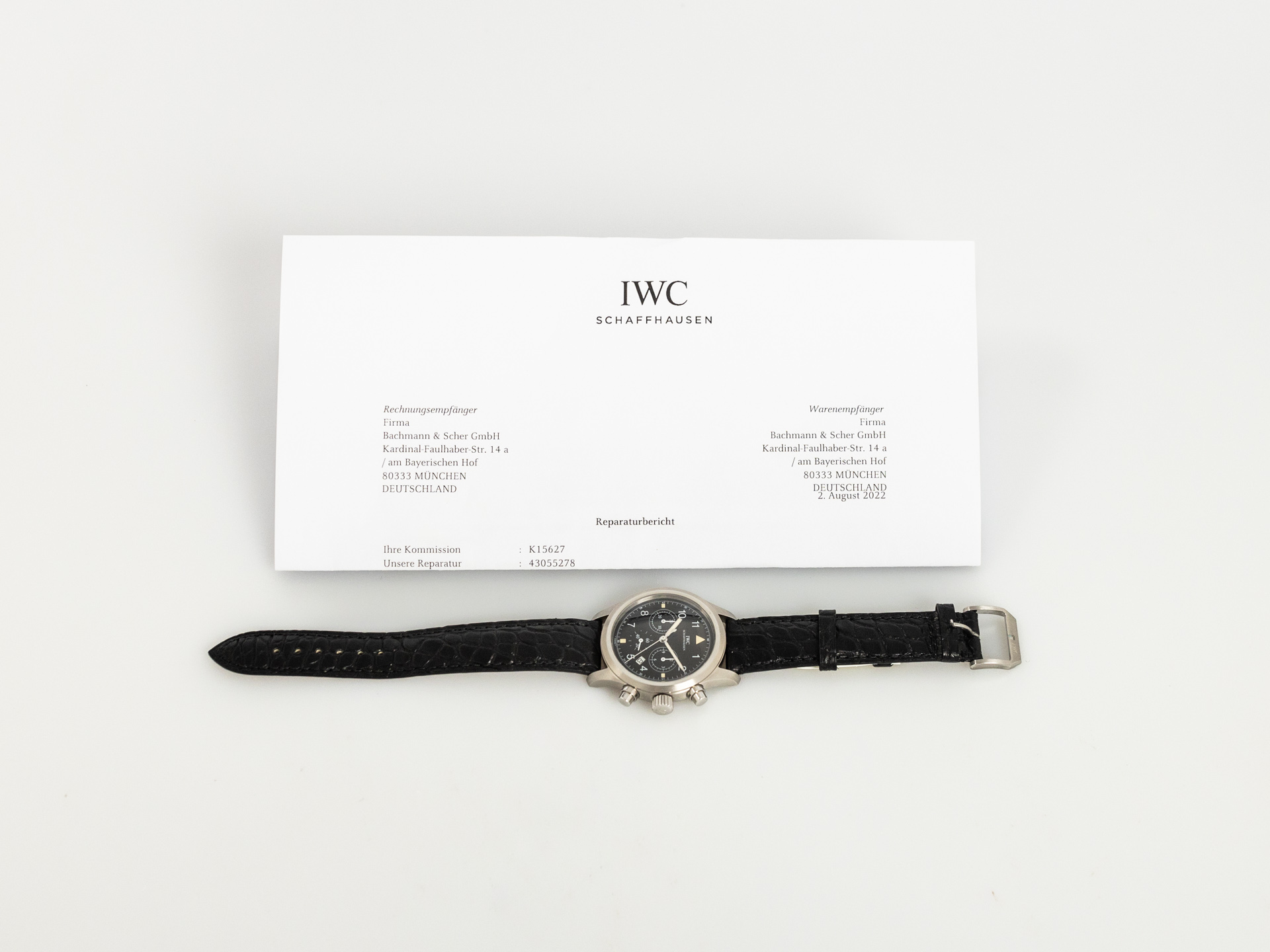IWC FLIEGERCHRONOGRAPH Ref IW3741 Steel Quartz Mechanic Hybrid Bj 1995 IWC Service 2022