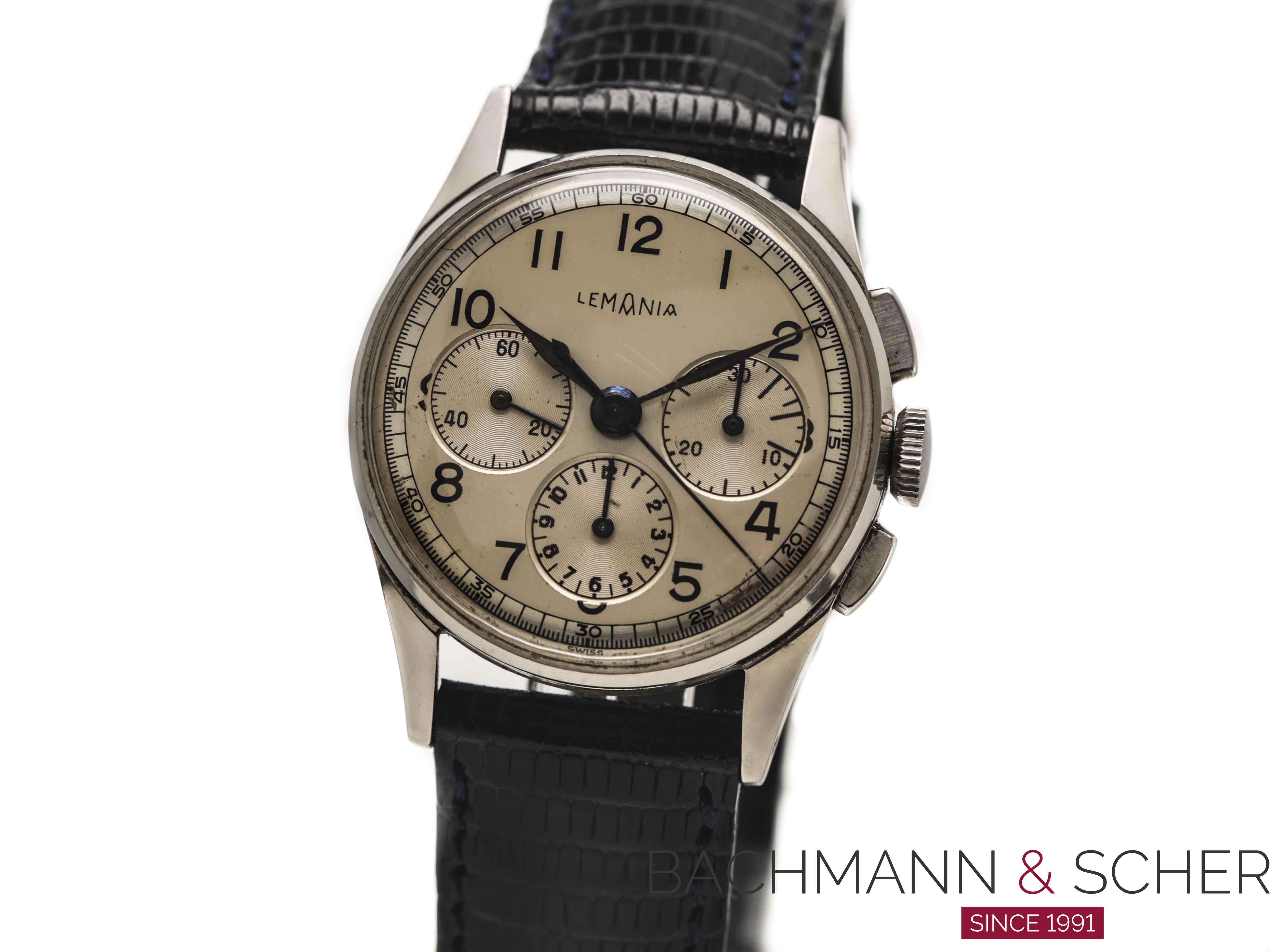 Lemania Vintage Chronograph Stainless Steel Bj 1945