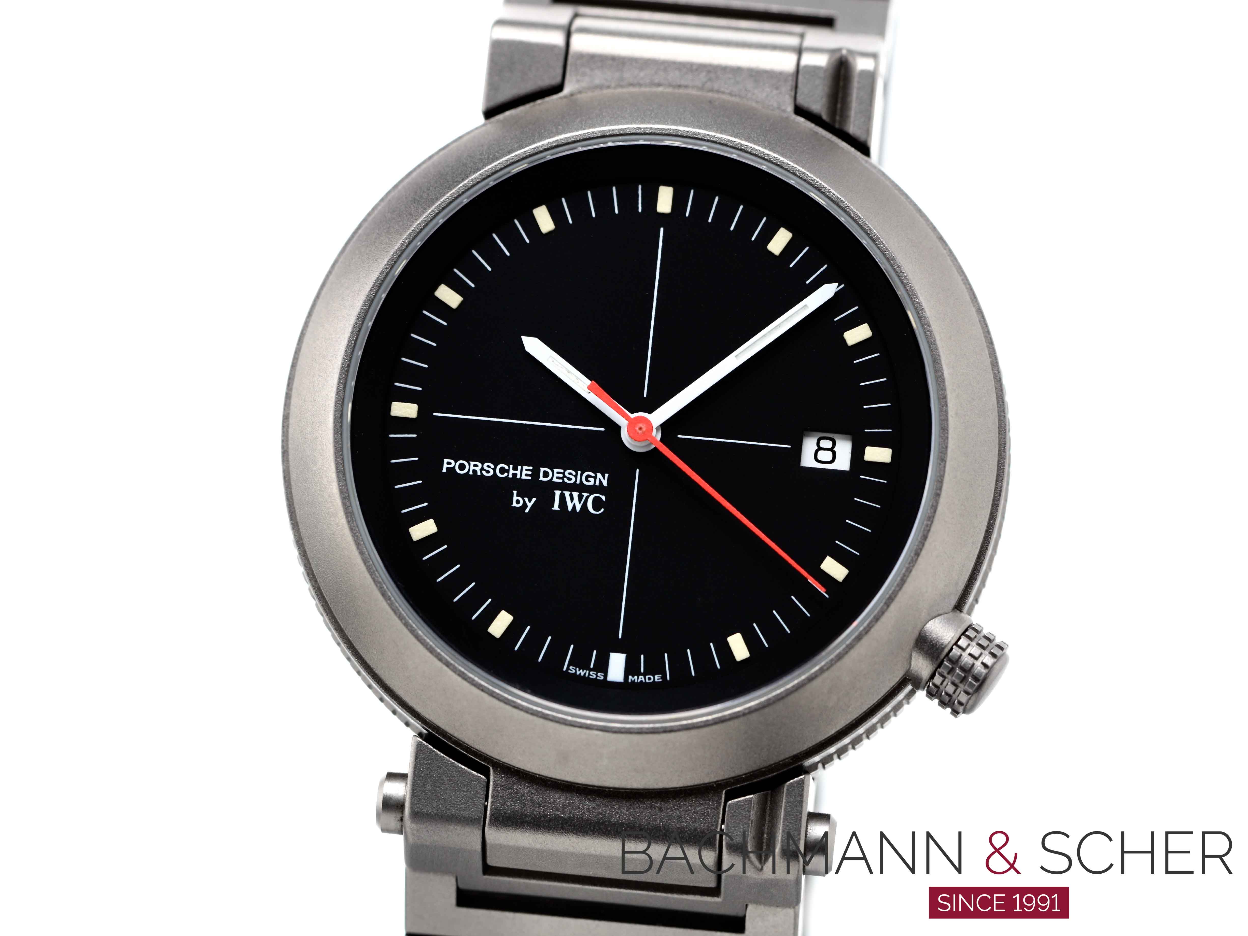 IWC Vintage Porsche Design Titanium Kompass Ref 3511 Box Papers Full Set Bj 1998