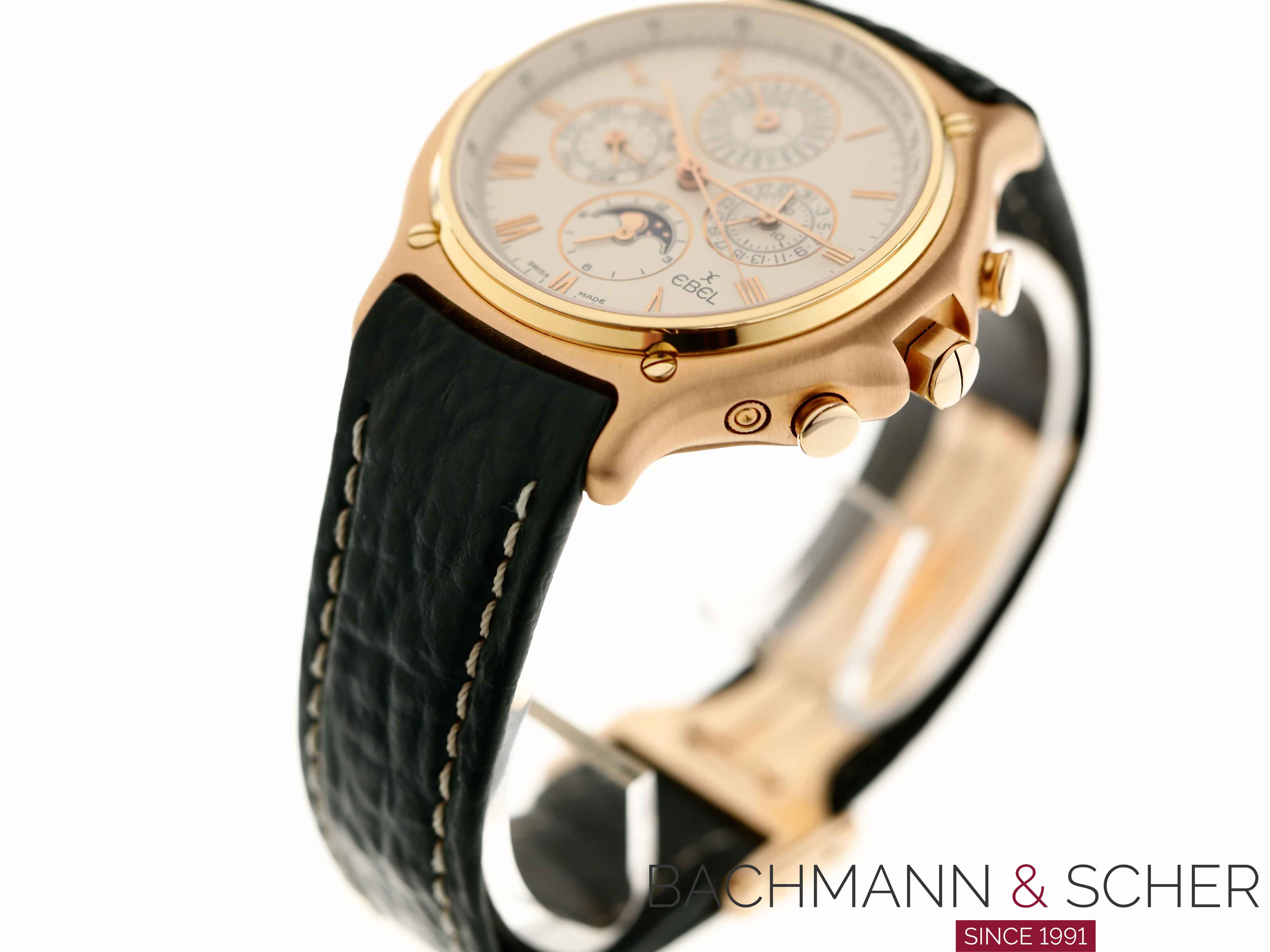 Ebel Perpetual Calendar Chronograph Moonphase Ref 5136901 18k Rose Gold Bj 1998