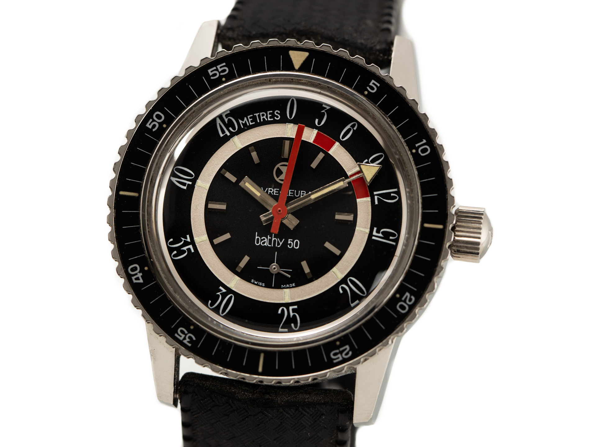 FAVRE LEUBA Vintage BATHY 50 Ref 53243 Stainless Steel Bj 1963