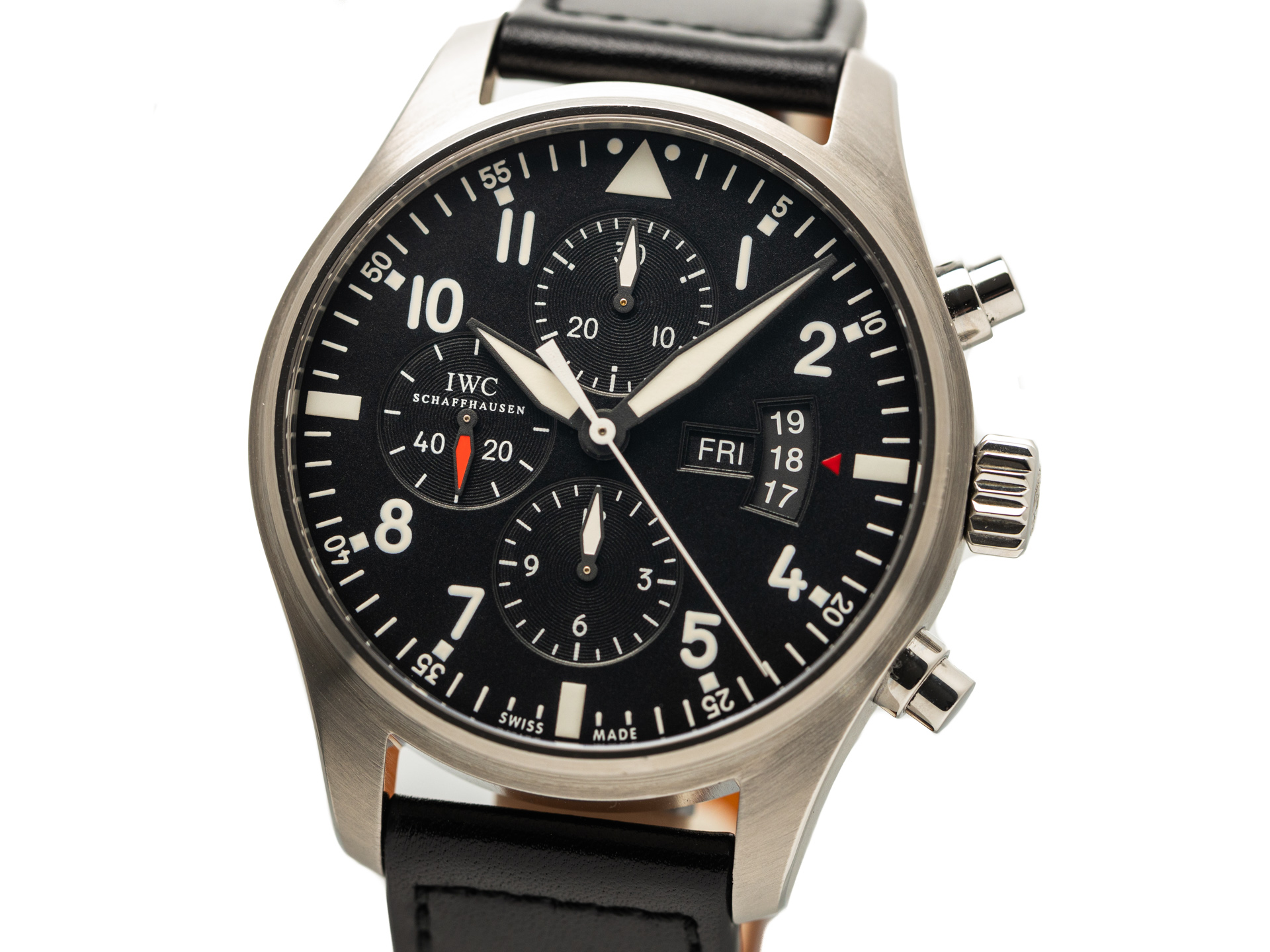 IWC Fliegerchronograph Ref IW377701 Stainless Steel Box Papers Bj 2015
