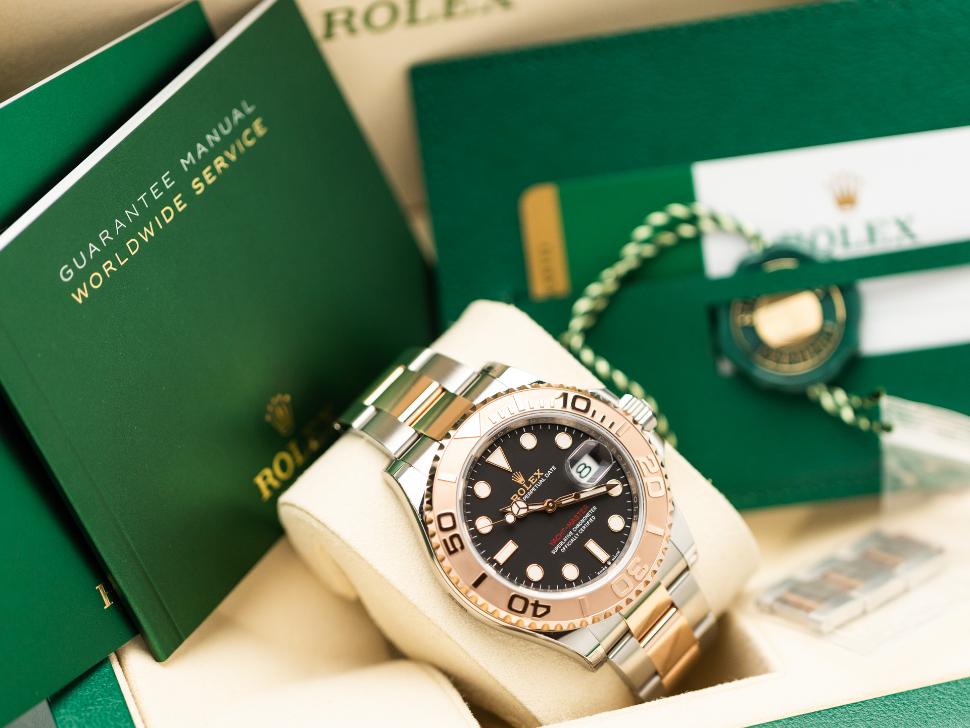 Rolex Yacht Master Ref 126621 18k Rose Gold Stainless Steel Box Papers Bj 2019 LC100 Unworn