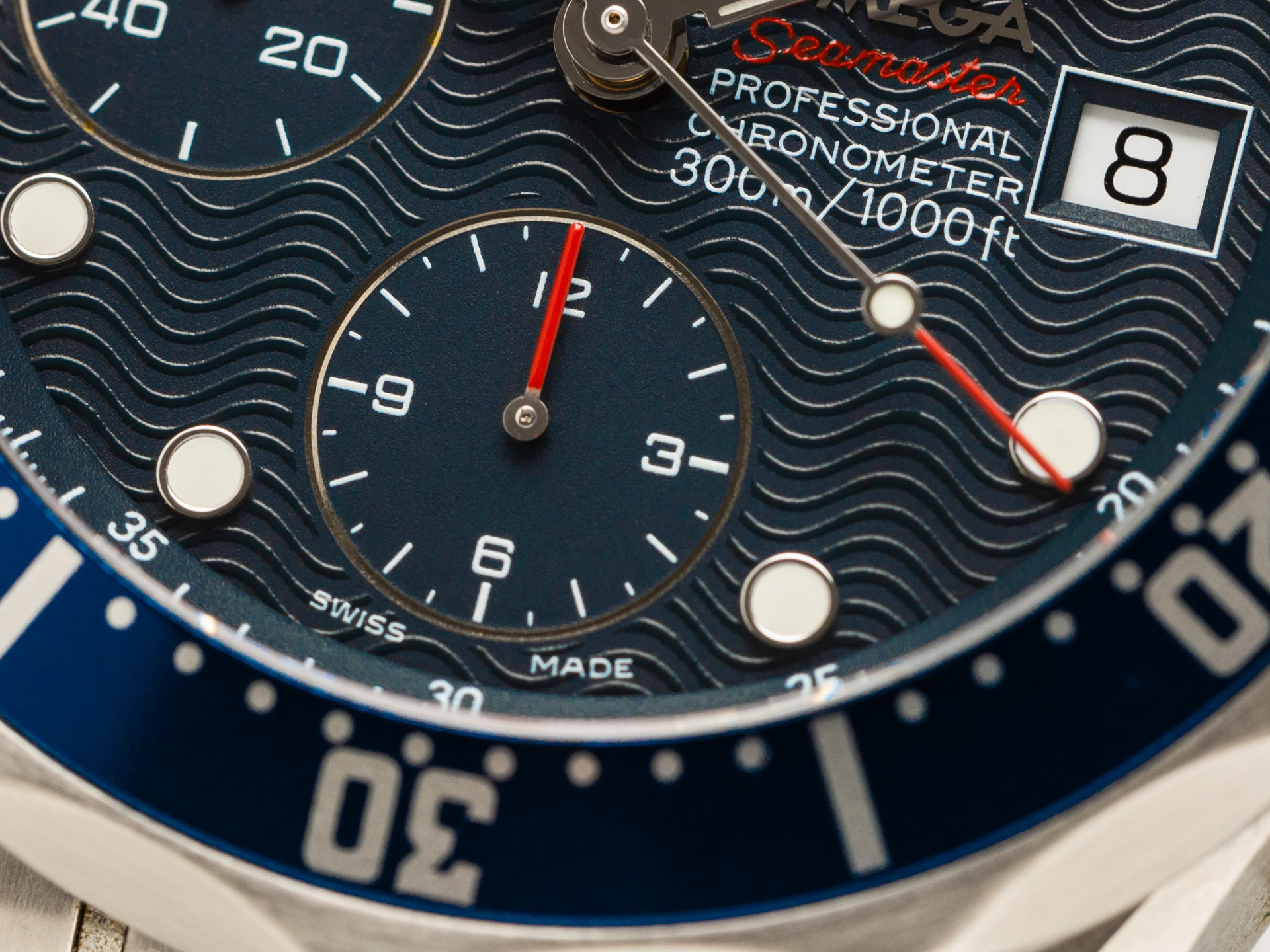 OMEGA SEAMASTER Diver Chonograph Ref 22258000 Steel Box Papers Bj 2007