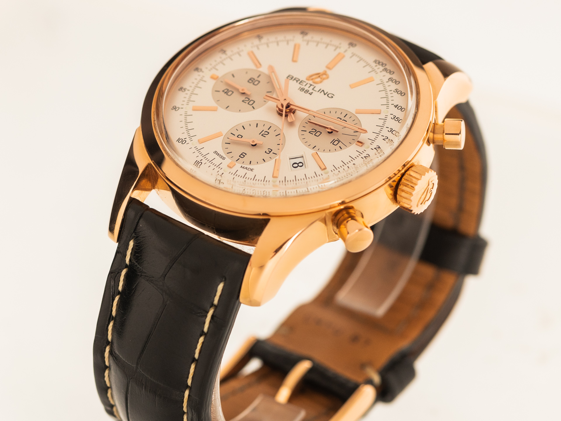 Breitling transocean chronograph red gold limited edition discount